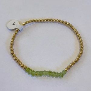 3MM YELOW GOLD FILLED BRACELET WITH PERIDOT - KAREN LAZAR DESIGN - NWT s7